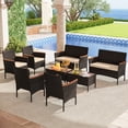 thumbnail image 4 of Gymax 8 Piece Outdoor Patio Rattan Furniture Set Rattan Conversation Set w/ Chairs & Loveseat, 4 of 10