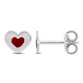 thumbnail image 1 of Miabella Red Enamel Heart Stud Earrings in Sterling Silver, 1 of 3
