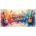 thumbnail image 3 of Musical Theme Happy Birthday Banner with Guitar and Notes Decorations Background Backdrop for Birthday Party Photography Props and Party Decor Supplies, 3 of 4