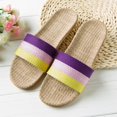 thumbnail image 4 of Womens Fashion Anti-slip Linen Home Indoor Open Toe Flat Shoes Beach Slippers, 4 of 9
