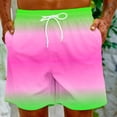 thumbnail image 4 of FAIWAD Mens Gradient Shorts Quick Dry Elastic Waist Beach Shorts Workout Sports Lightweight Sweatpant, 4 of 9
