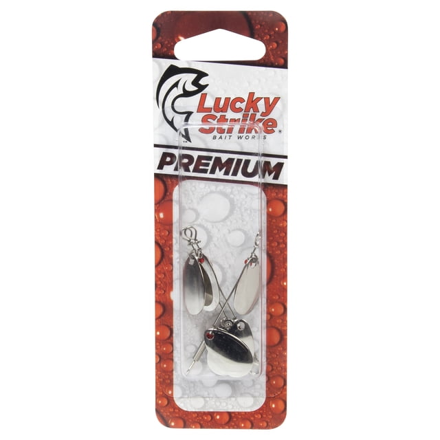 Lucky Strike Baitworks #2 Nickel Double Spinner - Lot de 3 - Cuillère tournante de pêche