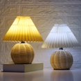 thumbnail image 4 of MesaSe Bedside Lamp Warm White High Brightness Energy-saving USB Powered Detachable Decorative Rattan Pleated Umbrella Study Desk Lights LED Night Light for Living Room, 4 of 6