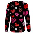 thumbnail image 4 of Qertyioot Chandail de la Saint-Valentin pour Femmes, Blouse à Manches Longues Imprimée Col Rond Tunique Décontractée, 4 of 5