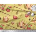 thumbnail image 4 of Soimoi Yellow polyester Crepe Fabric Kettle & Cups Kitchen Printed Fabric 1 Yard 52 Inch Wide, 4 of 4