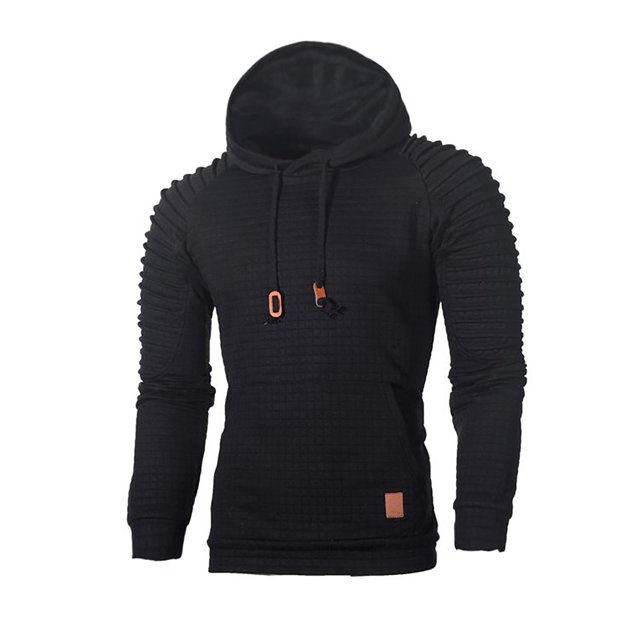Mikilon Men's Autumn And Winter Stitching Long-sleeved Hooded Sweatshirt