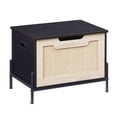 thumbnail image 3 of Ourlova Banc de Rangement en Rotin Banc d'Entrée avec Coussin de Siège pour Entrée, Salon, Chambre, Noir, 3 of 10