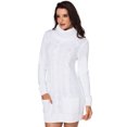 thumbnail image 4 of POGLIP Robe Chandail en Tricot Torsadé à Col Bénitier Blanc pour Femme, 4 of 6