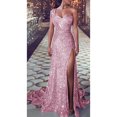 thumbnail image 2 of WTXUE Robes d'Été pour Femmes, Robe Longue à Paillettes pour Bal, Col en V, Or, Fête, Demoiselle d'Honneur, Soirée, Robe pour Femmes, Robe Rose pour Femmes, Rose m, 2 of 7