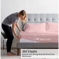thumbnail image 4 of RUVANTI 100% Organic Cotton Sheets - King Size Sheet Set - 4 Piece Percale Weave Bedding, Crisp, Cooling & Breathable, Soft & Durable, 16" Deep Pocket, Hotel Quality Sábanas - Peach Skin, 4 of 9