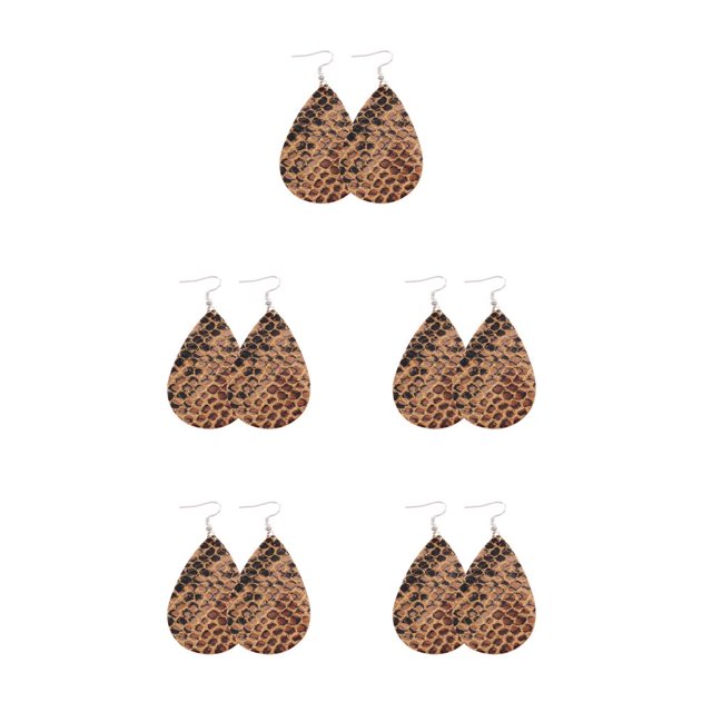 QualitChoice Leopard Print Earrings Body Decoration Water Drop Ear Dangles Birthday Gift Type 11 5Set