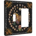 thumbnail image 2 of Nadoabtm Outlet Covers Boho Mushroom Butterfly Moon Floral Abstract Black 1 Toggle 1 Rocker Combination Decorative Wall Plate Light Switch Cover Plate Electrical Switch Plates for Bedroom Cabin Decor, 2 of 8