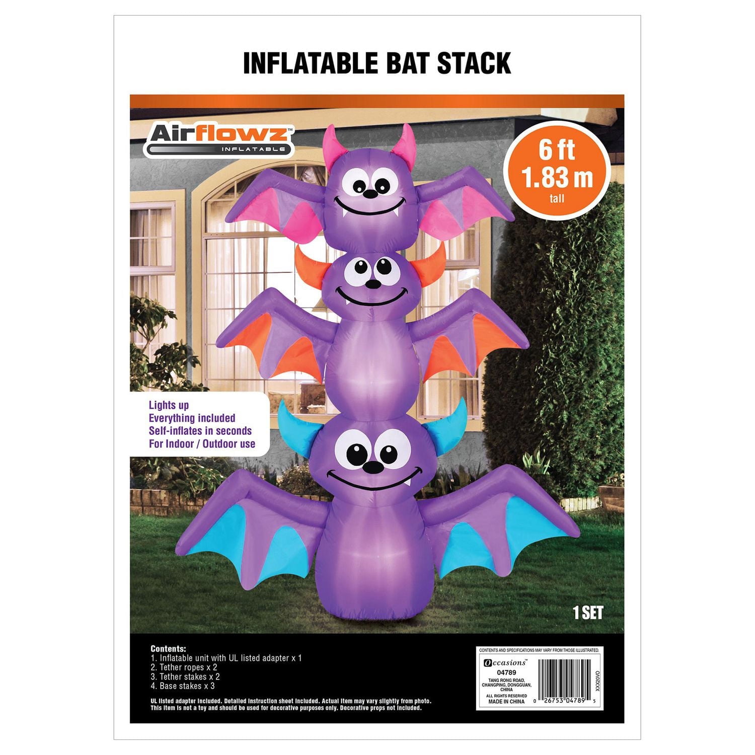Occasions Halloween Pile de chauve-souris gonflable de 6 pieds
