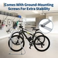 thumbnail image 3 of Support de Plancher pour Vélo en Acier Robuste – Support Autoportant Enduit de Poudre avec Fini Résistant aux Intempéries, outil-Free Assembly, Rangement Simple Ou Double Côté – Idéal pour Garage, Cour Ou Événements – Noir Ou Gris, 3 of 7
