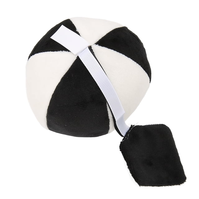Baby Sensory Ball, Labor Saving Safe Washable Baby Vision Training Ball Prevent Fading Skin Friendly With Bell For 0-12 Months Baby Black And White Ball