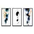 thumbnail image 2 of Designart « Heartbeat Rhapsody Turquoise and Gold Ink Cloud II » Peinture Abstraite Ensemble d'Art Mural Encadré de 3 - Ensemble de Toiles à Cadre Moderne Turquoise pour Déco de Salon, 2 of 6