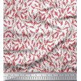 thumbnail image 1 of Soimoi Tissu Cambric en Coton Baies Rouges Fruits Imprimé Tissu d'Artisanat au Yard 56 Pouces de Large, 1 of 5