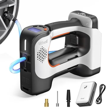 Litheli 150 Psi Air Compressor, Cordless Tire Inflator for Car Tires with Automatic Shutoff, Compact Automotive Pump, with 2.0Ah Portable Battery
