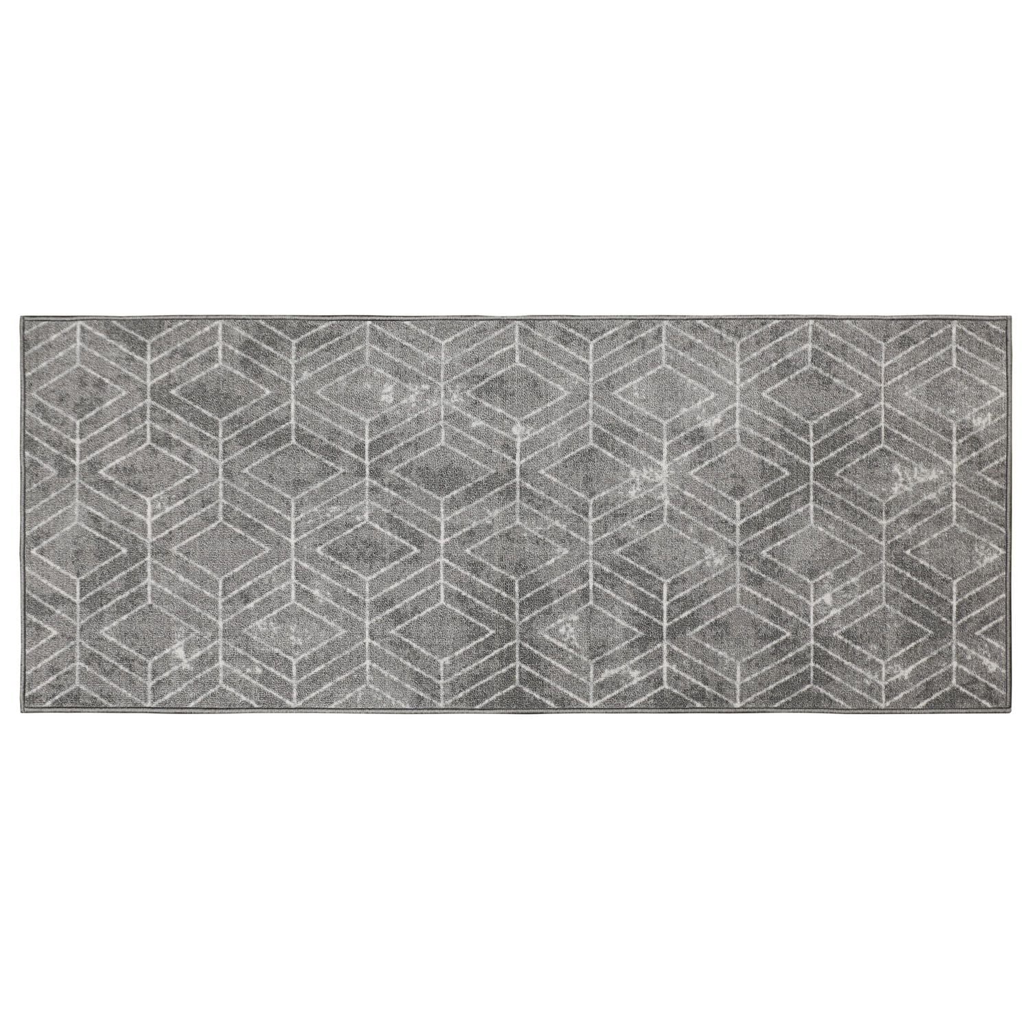 Tapis imprimé Malika gris 2x5 pi