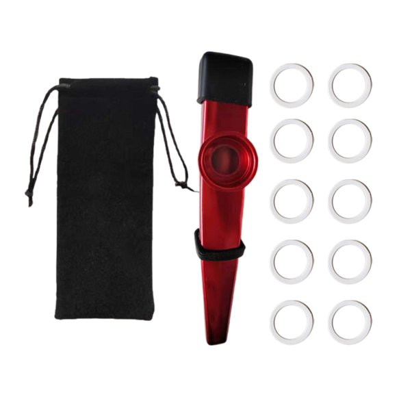 lionlar Enfants Kazoo Coordination Portable Cours de Musique Embouchure pour Enfants Cache-Poussière Rouge