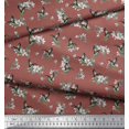 thumbnail image 3 of Soimoi Poly Georgette Fabric Leaves,White Floral & Hummingbird Fabric Prints by Yards 42 Inch Wide, 3 of 3