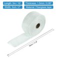 thumbnail image 2 of Fiberglass Exhaust Wrap Tape, 2" x 16' White Header Heat Wrap with 4 Stainless Ties for Hot Rods Motorcycle, 2 of 6