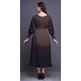 thumbnail image 4 of Bimba Robe Bloc Femme à Manches Longues Smockée Col Rond à Volants Été Maxi-Moyen, 4 of 5