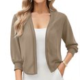 thumbnail image 1 of Erwazi Cropped Cardigan Sweaters for Women 3/4 Sleeve Fall Trendy Open Front Lightweight Short Cardigans, 1 of 7