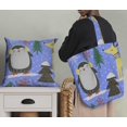 thumbnail image 5 of Soimoi Blue Silk Fabric Christmas Tree & Penguin Cartoon Fabric Prints By Yard 42 Inch Wide, 5 of 5