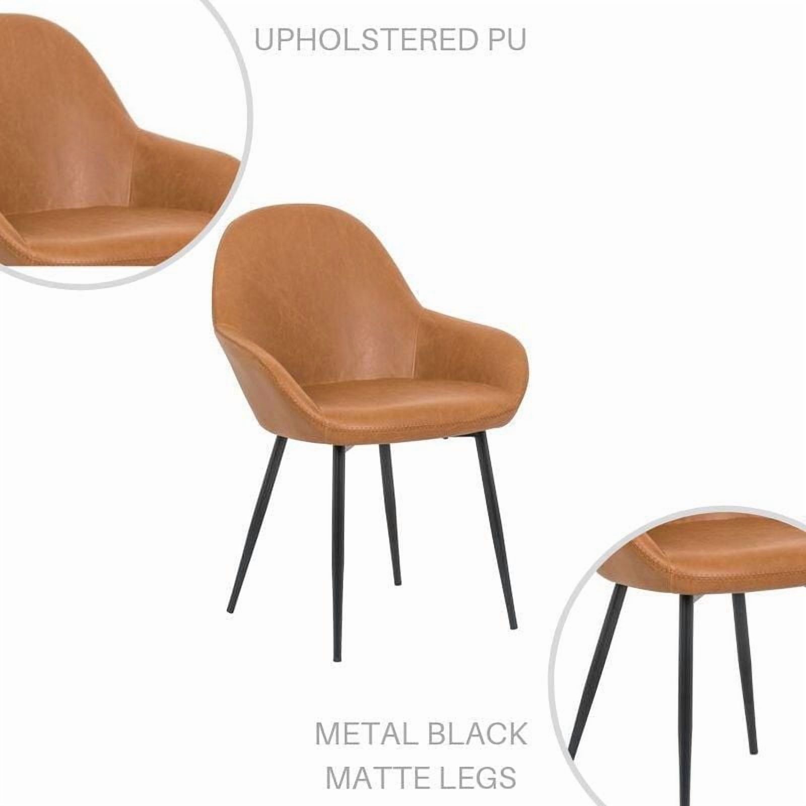 Fauteuil Ani, chaise bronzée, PU rembourré, ensemble de 2