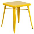 thumbnail image 1 of Flash Furniture Table de Salle à Manger Carrée en Métal de 28 Po en Jaune, 1 of 3