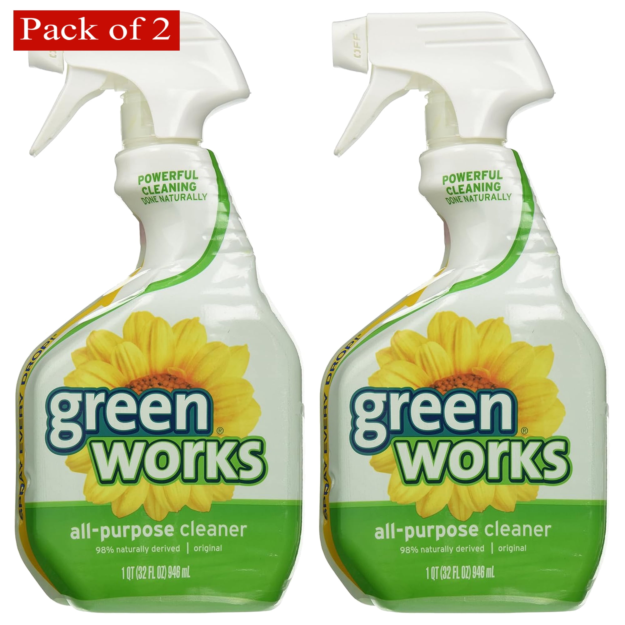 Green Works Multi-Surface Cleaner Spray 32 Oz (946 mL) - Pack of 2