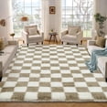 thumbnail image 1 of Checkered Rug 4x6 Fluffy Rug Checkered – Large Plush Rug for Bedroom, Ultra Soft Non-Slip Fluffy Carpet for Living Room – Modern Indoor Floor Rug, 1 of 8