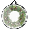 thumbnail image 4 of Penkiiy Clear Wreath Storage Bag 24 Inch Christmas Wreath Storage Container, Heavy Duty Wreath Protector with Handle for Holiday Seasonal Wreath Garland, 4 of 5