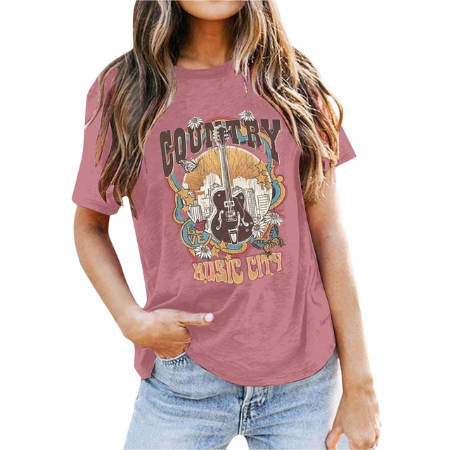 LUOGENLI T-shirts pour Femme pour Femmes T-Shirt Décontracté Imprimé à Col Rond Uni à Manches Courtes T-Shirt T-shirts pour Femmes T-Shirt Graphique Fête de la Saint-Patrick TTG