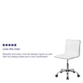 thumbnail image 2 of Flash Furniture Low Back Designer Armless White Ribbed Swivel Task Chair, 2 of 9