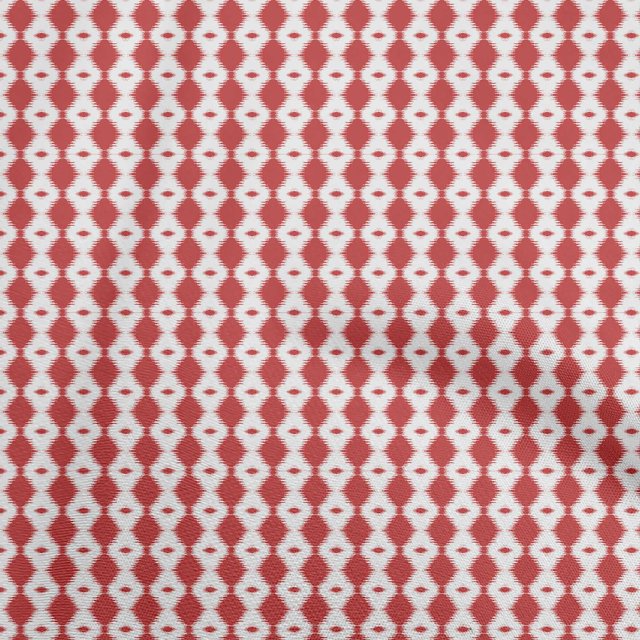 oneOone Cotton Cambric Red Fabric Asian Ikat Craft Projects Decor Fabric Printed By The Yard 42 Inch Wide