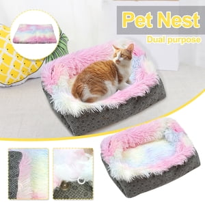 EGNMCR Dog Beds, Pet Beds litter colorful two-in-one litter bed plush pet mattress Cat Bed