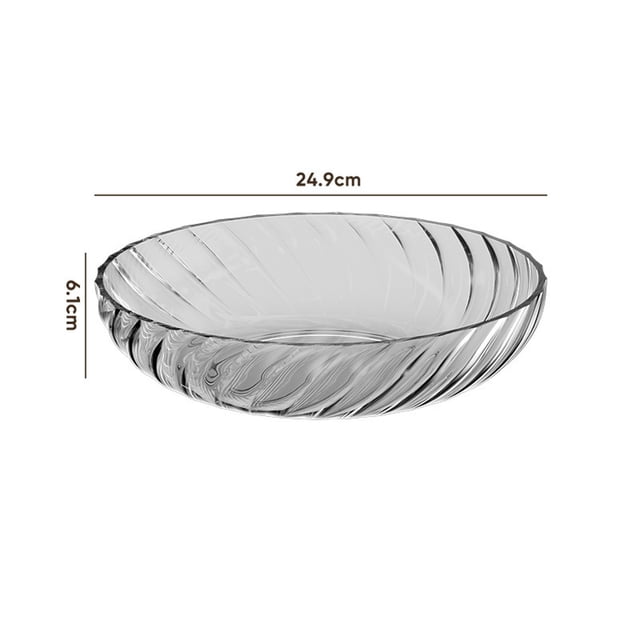 Round Table for Living Room Transparent Crystal Fruit Bowl, Large Opening Snack Bowl for Home Tea Table, Tea Table for Living Room