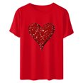 thumbnail image 4 of Cadeau de la Saint-Valentin pour Femmes T-shirt Décontracté à Col Rond à Manches Courtes Imprimé Arbre de Noël, 4 of 6