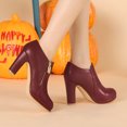 thumbnail image 2 of Unique Bargains Women's Chunky High Heel Platform Round Toe Ankle Boots, 2 of 7