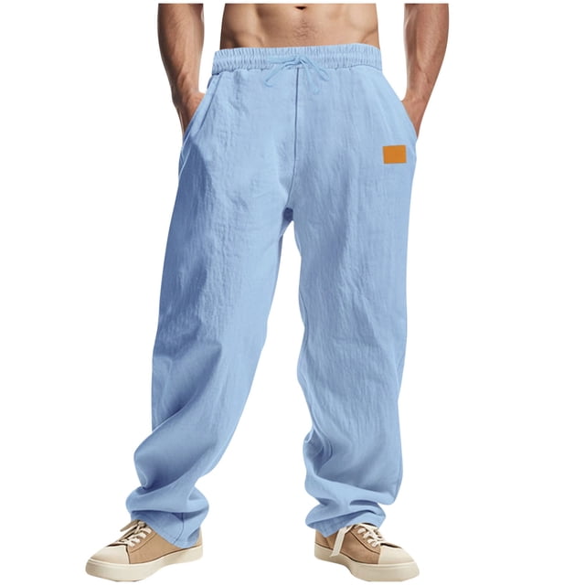 Pantalon de Plage Droit Décontracté pour Hommes Couleur Unie Mode Extérieure