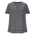 thumbnail image 3 of Timegard Womens Tops Plus Size Drop Shoulder Short Sleeve Blouse Casual Crewneck Loose Tops Summer, 3 of 5