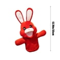 thumbnail image 3 of Red Interactive Hand Puppet Bunny Plush Toy With Movable Mouth Ventriloquist Doll For Kids Storytelling And Kindergarten Performance 13.78 Inches 0.22Lb, 3 of 6