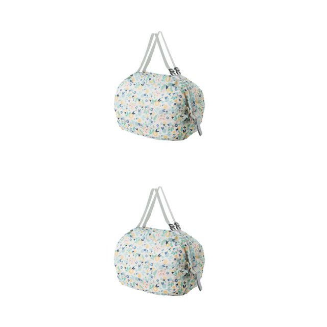 Redempat Foldable Storage Bags For Travel Travel Packing Solution Space-saving Shopping Bag For Travel blue flower 2Set