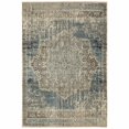 thumbnail image 1 of homeroots home decor 388735 4’x6’ Blue and Ivory Medallion Area Rug, 1 of 1