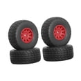 thumbnail image 3 of Milaget 4 Pieces RC Tires with Wheel Rim DIY Accessories for Ara550116 Crawler Model Red, 3 of 9
