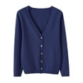thumbnail image 1 of Cardigan Manteau Doux en Tricot pour Femmes, Mode Durable, Printemps et Automne, Décontracté, Ample, Uni, Manches Longues, Col en V, à Boutons - Hontri, 1 of 5
