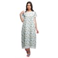 thumbnail image 1 of Moomaya Printed Sleepwear Cotton Ruffled Border Womens Maxi Nightdress, 1 of 5