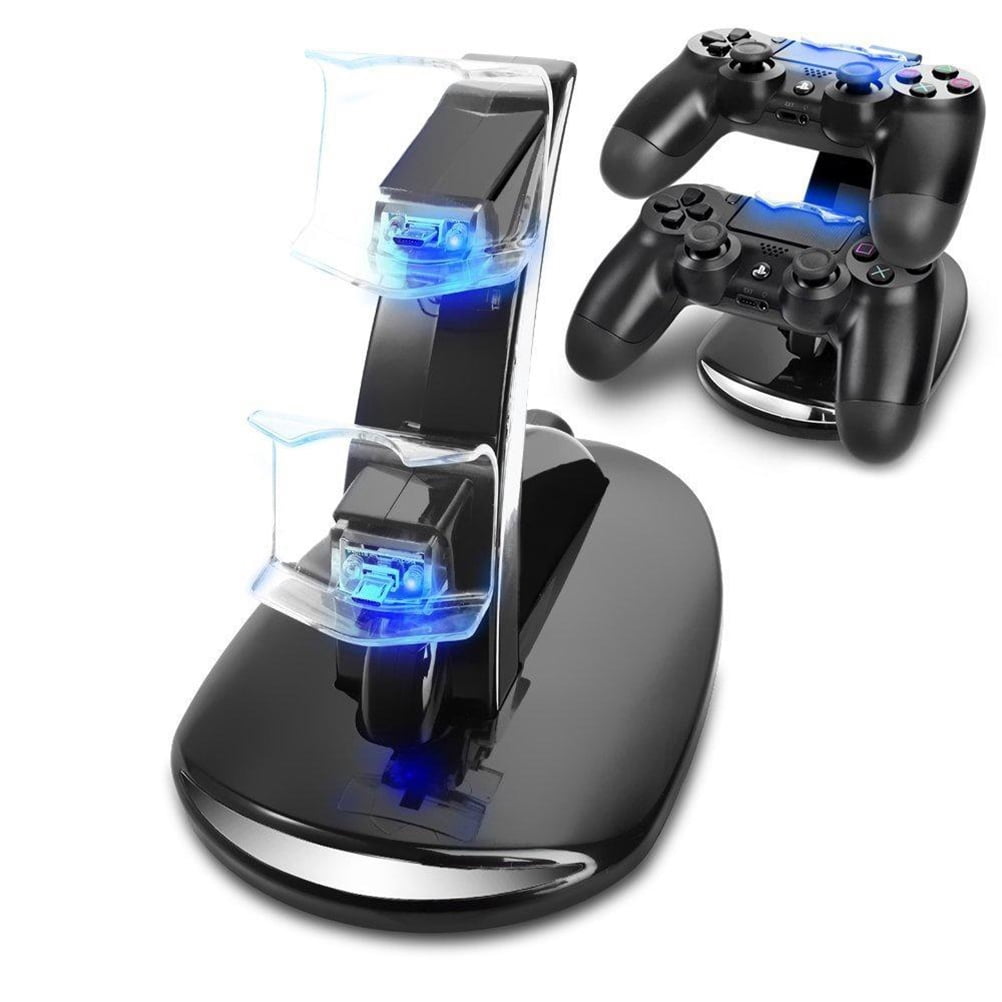 usb charger PS4 Controller Charger Station Dual USB Charger Charging Stand Dock(Black)